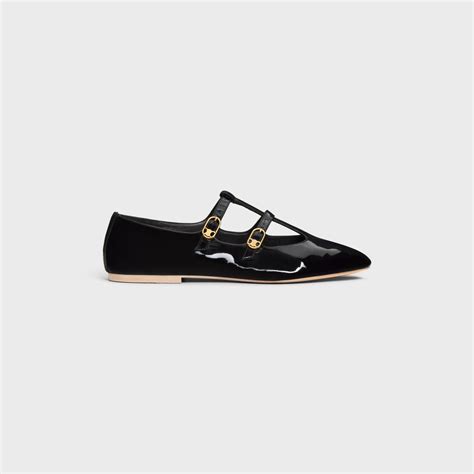 Women's Les ballerines Celine babies in patent calfskin .